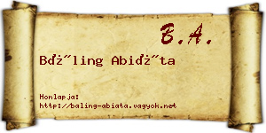 Báling Abiáta névjegykártya